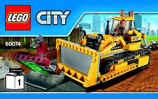 Instrucciones de Construcción - LEGO - City - 60074 - Bulldozer: Page 1