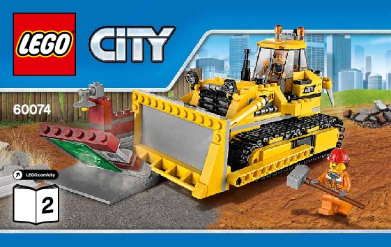 Instrucciones de Construcción - LEGO - City - 60074 - Bulldozer: Page 1