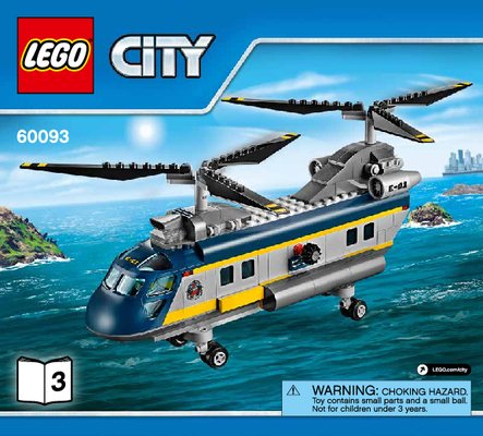 Instrucciones de Construcción - LEGO - City - 60093 - Helicóptero de Exploración Submarina: Page 1