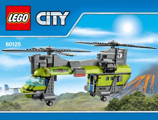 Instrucciones de Construcción - LEGO - City - 60125 - Volcán: Helicóptero de transporte pesado: Page 1