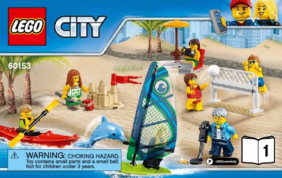 Instrucciones de Construcción - LEGO - City - 60153 - Pack de minifiguras: Diversión en la playa: Page 1