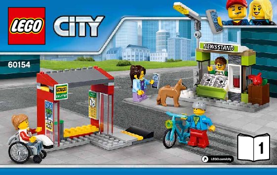 Instrucciones de Construcción - LEGO - City - 60154 - Estación de autobuses: Page 1