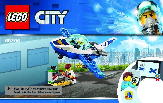 Instrucciones de Construcción - LEGO - 60206 - Sky Police Jet Patrol: Page 1