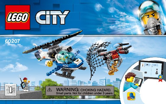 Instrucciones de Construcción - LEGO - 60207 - Sky Police Drone Chase: Page 1