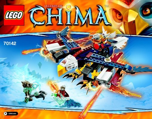 Instrucciones de Construcción - LEGO - Legends of Chima - 70142 - El Águila Flamígera de Eris: Page 1