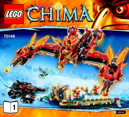 Instrucciones de Construcción - LEGO - Legends of Chima - 70146 - El Templo del Fuego del Fénix Volador: Page 1