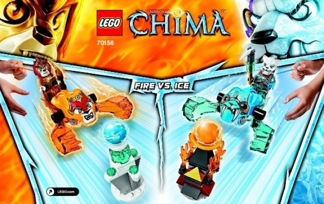 Instrucciones de Construcción - LEGO - Legends of Chima - 70156 - Fuego vs. Hielo: Page 1