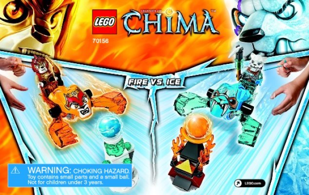 Instrucciones de Construcción - LEGO - Legends of Chima - 70156 - Fuego vs. Hielo: Page 1