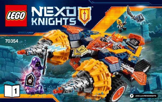 Instrucciones de Construcción - LEGO - NEXO KNIGHTS - 70354 - Doble perforadora de Axl: Page 1