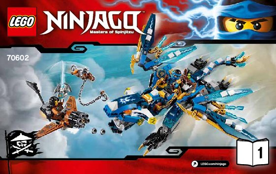 Instrucciones de Construcción - LEGO - NINJAGO - 70602 - Dragón elemental de Jay: Page 1