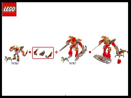 Instrucciones de Construcción - LEGO - BIONICLE - 70783 - Protector del Fuego: Page 1