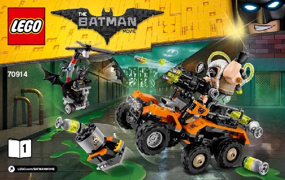 Instrucciones de Construcción - LEGO - THE LEGO BATMAN MOVIE - 70914 - Camión tóxico de Bane™: Page 1