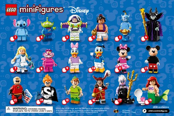 Instrucciones de Construcción - LEGO - Minifiguras - 71012 - Edición Disney: Page 1