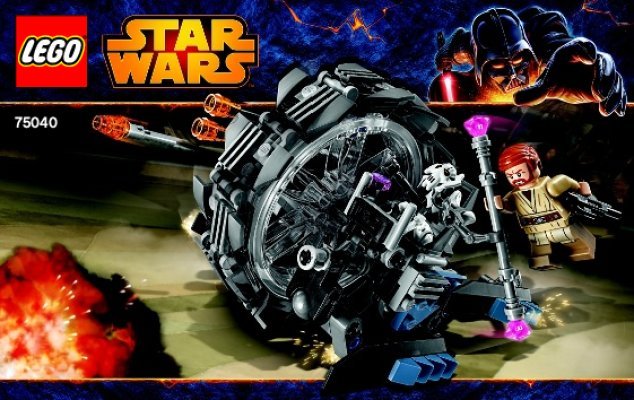 Instrucciones de Construcción - LEGO - Star Wars - 75040 - General Grievous' Wheel Bike™: Page 1