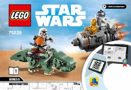 Instrucciones de Construcción - LEGO - 75228 - Escape Pod vs. Dewback™ Microfighters: Page 1