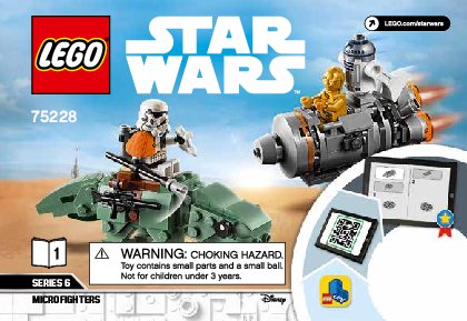 Instrucciones de Construcción - LEGO - 75228 - Escape Pod vs. Dewback™ Microfighters: Page 1