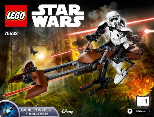 Instrucciones de Construcción - LEGO - Star Wars - 75532 - Scout Trooper™ y Speeder Bike™: Page 1