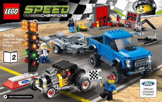 Instrucciones de Construcción - LEGO - Speed Champions - 75875 - Ford F-150 Raptor y Ford A modificado: Page 1