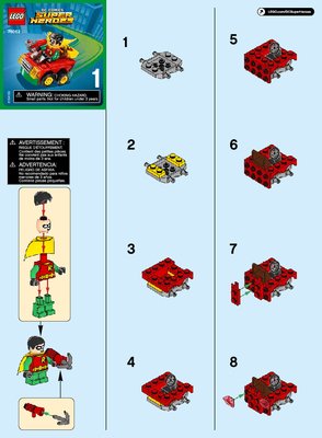 Instrucciones de Construcción - LEGO - DC Comics Super Heroes - 76062 - Mighty Micros: Robin vs. Bane: Page 1