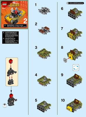 Instrucciones de Construcción - LEGO - Marvel Super Heroes - 76065 - Mighty Micros: Capitán América vs. Cráneo Rojo: Page 1