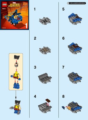 Instrucciones de Construcción - LEGO - Marvel Super Heroes - 76073 - Mighty Micros: Lobezno vs. Magneto: Page 1