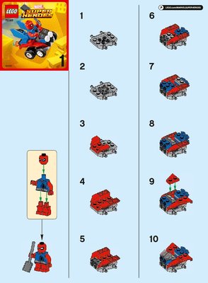 Instrucciones de Construcción - LEGO - 76089 - Mighty Micros: Scarlet Spider vs. Sandma: Page 1