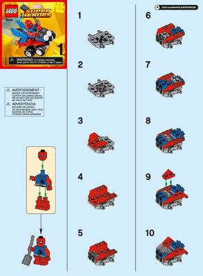 Instrucciones de Construcción - LEGO - 76089 - Mighty Micros: Scarlet Spider vs. Sandma: Page 1