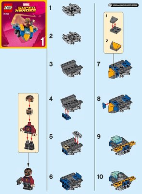 Instrucciones de Construcción - LEGO - 76090 - Mighty Micros: Star-Lord vs. Nebula: Page 1