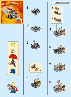 Instrucciones de Construcción - LEGO - 76091 - Mighty Micros: Thor vs. Loki: Page 1