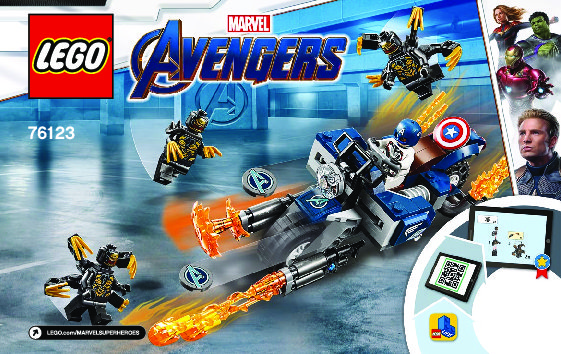 Instrucciones de Construcción - LEGO - 76123 - Captain America: Outriders Attack: Page 1