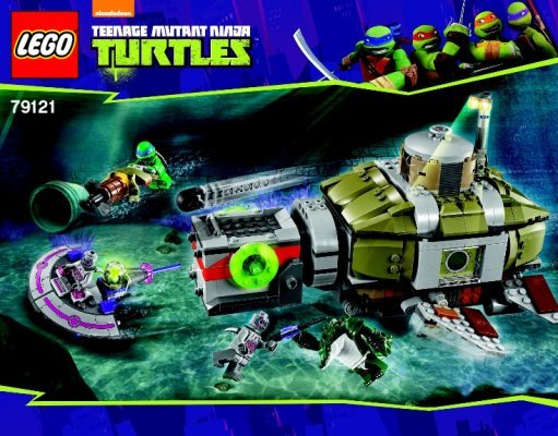 Instrucciones de Construcción - LEGO - Teenage Mutant Ninja Turtles - 79121 - Turtle Sub Undersea Chase: Page 1