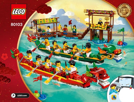 Instrucciones de Construcción - LEGO - 80103 - Dragon Boat Race: Page 1